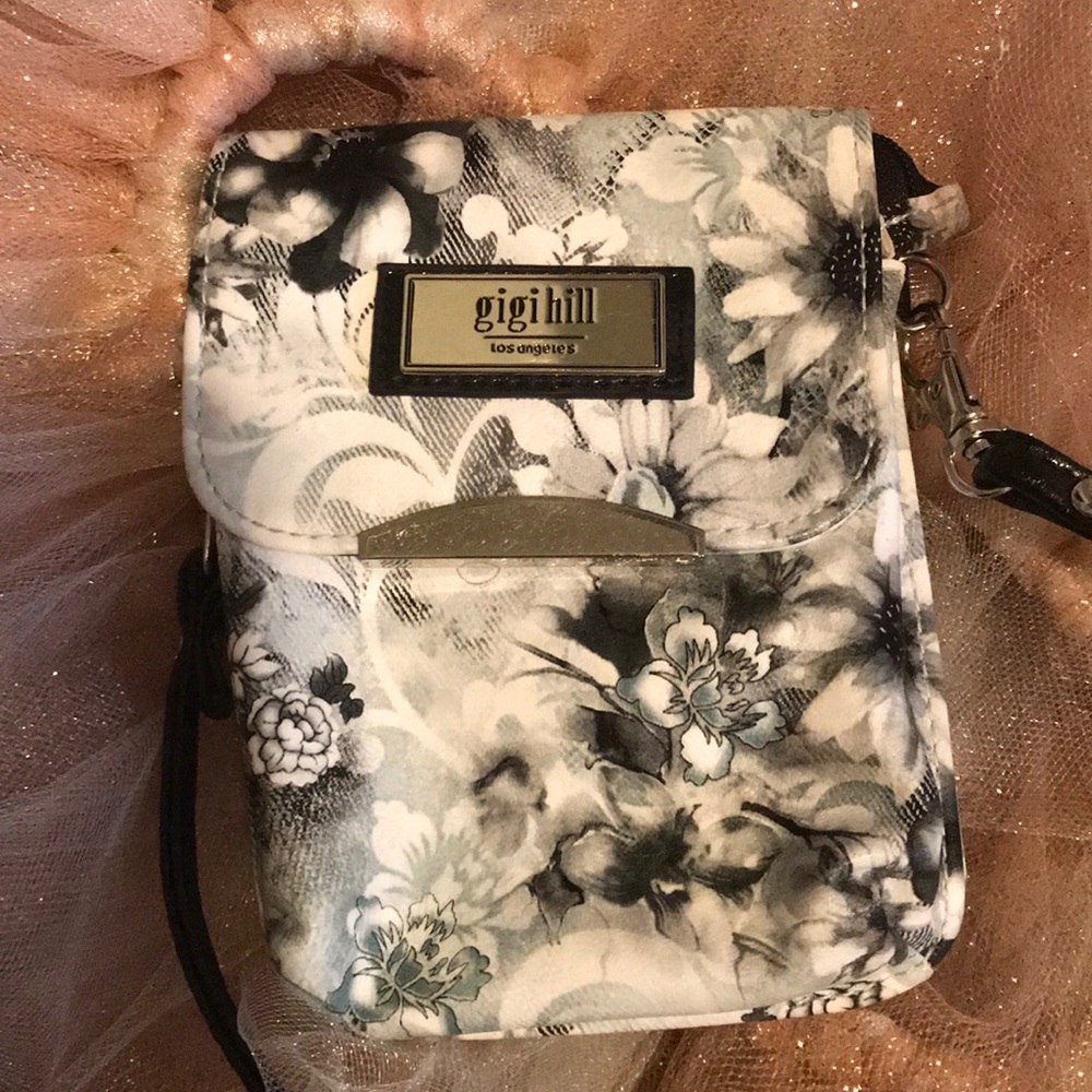 Gigi Hill small bag floral black white gray